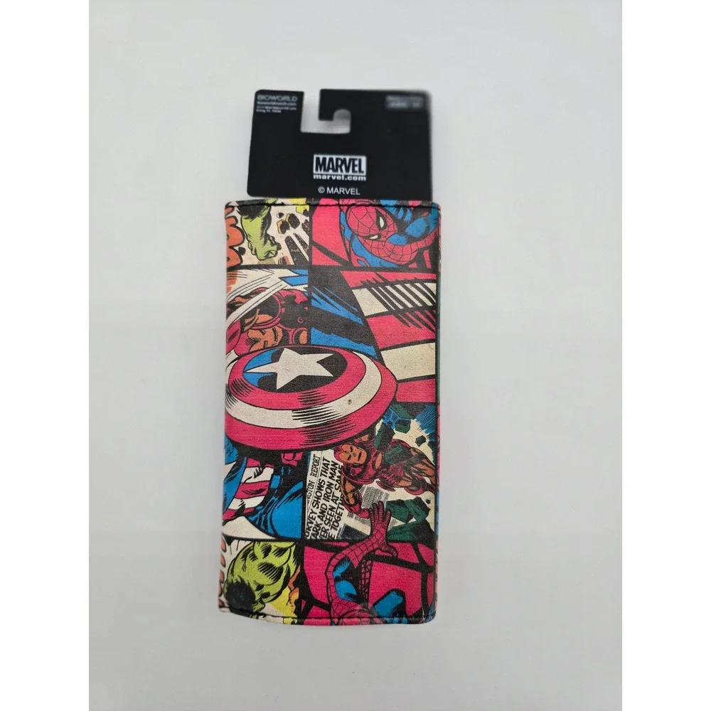 Marvel Bioworld Comic Book Panel Trifold Wallet Avengers Spider-Man Hulk NEW